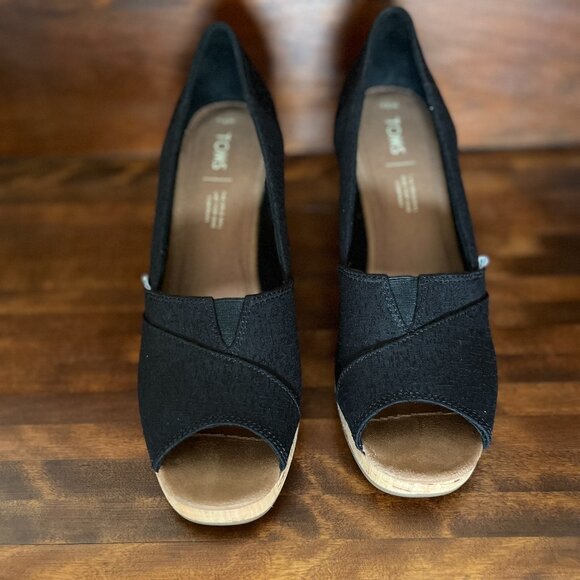 TOMS Shoes - TOMS Women's Classic Espadrille Wedge Peep Toe Sandals EUC Size 9.5
